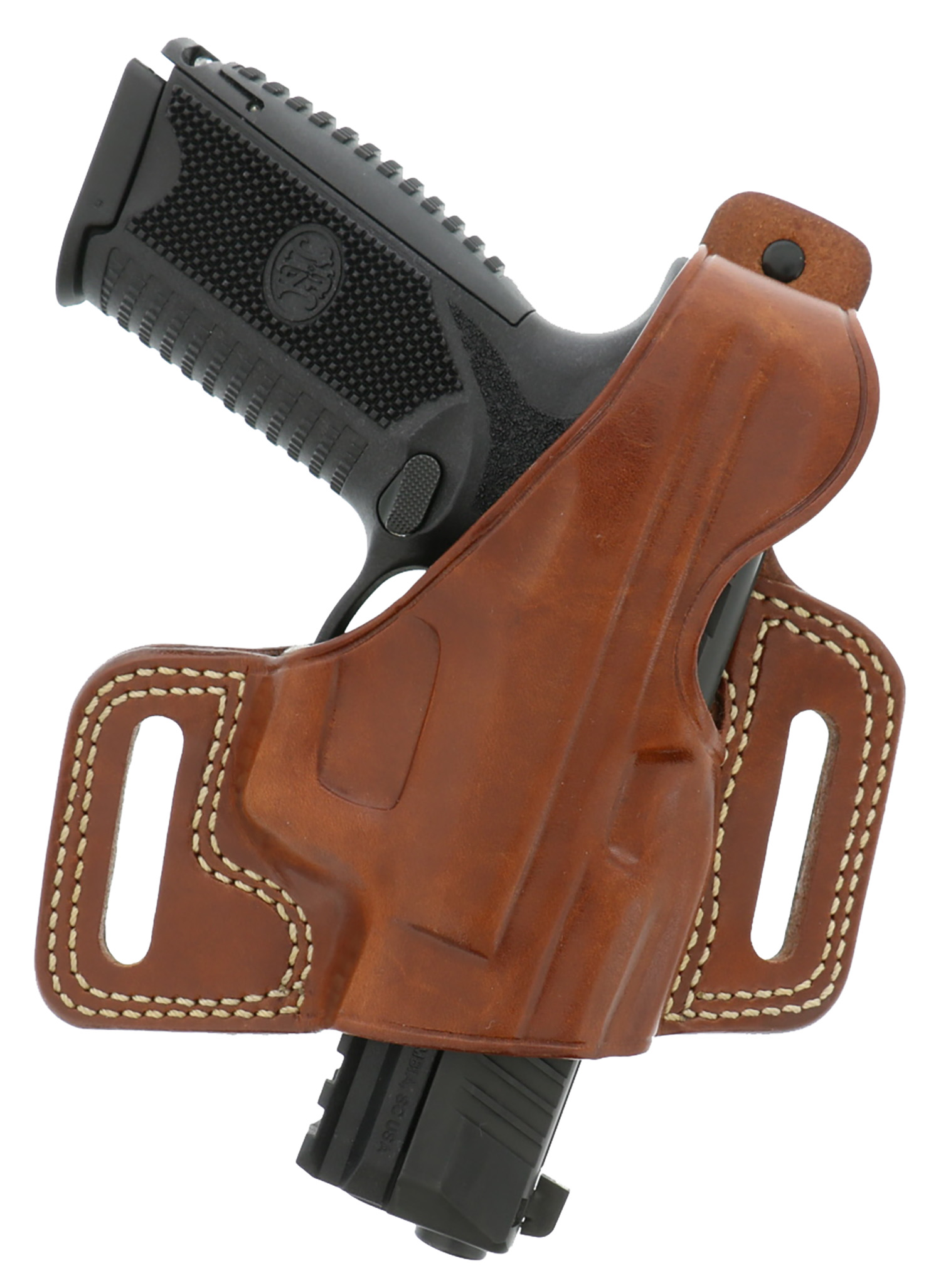 Galco SIL212 Silhouette OWB Tan Leather Belt Slide Fits 1911 Fits 3.50″ Barrel Right Hand