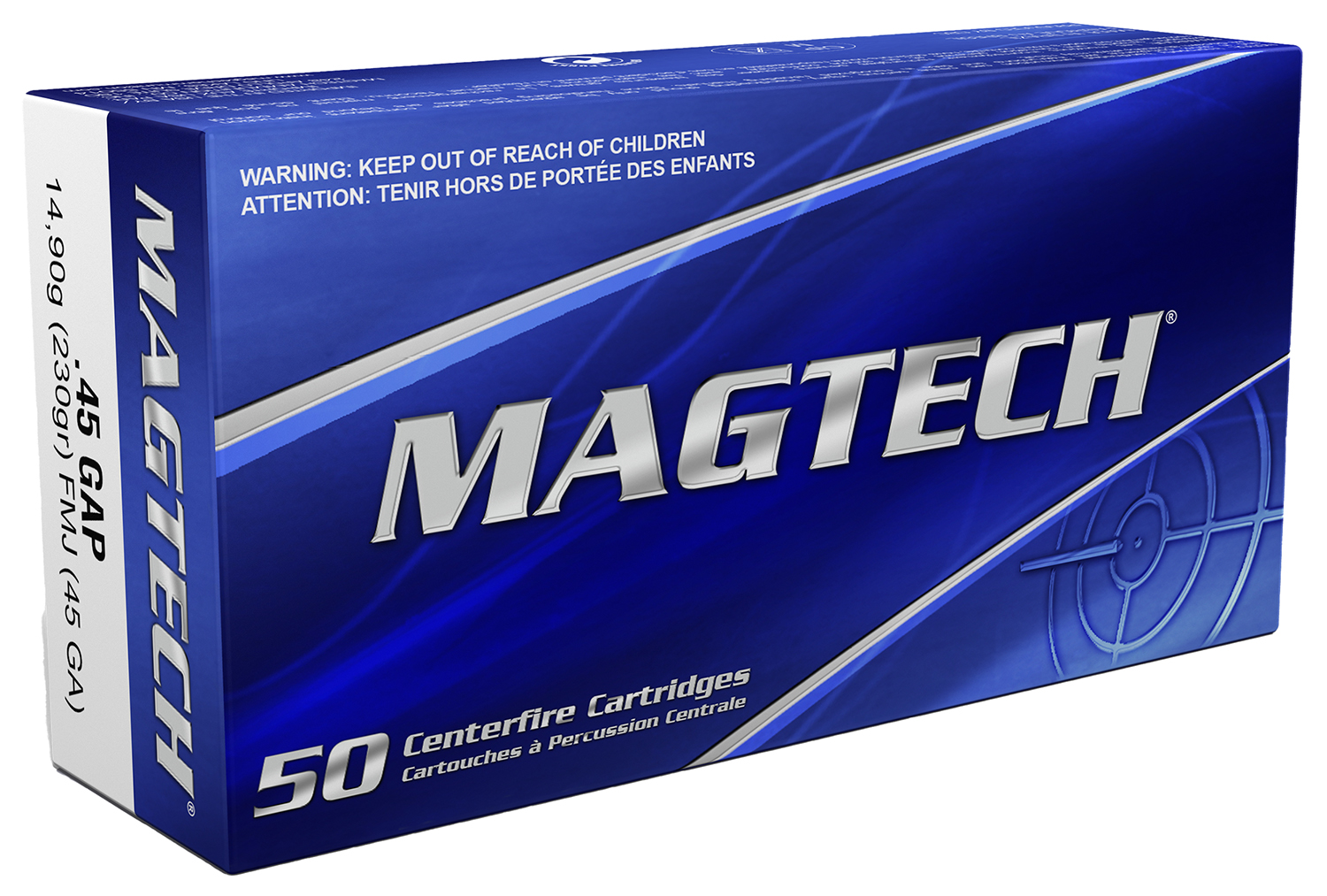 Mag-Tech .45 GAP 230gr FMJ Brass – 50rd